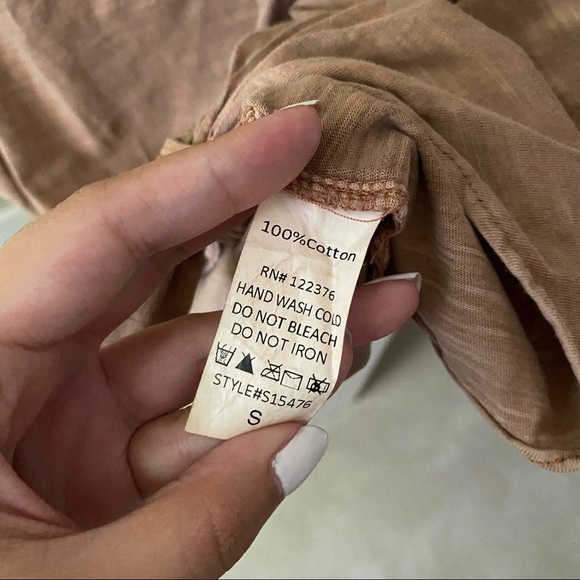 FROM PALMER Brown Tie Front Vneck Tank Top - Picture 6 of 8